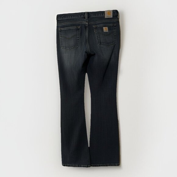 Carhartt Jeans Vtg Womens Dark Blue Denim Jeans Cotton Straight Leg 12 X 32 - Picture 2 of 4